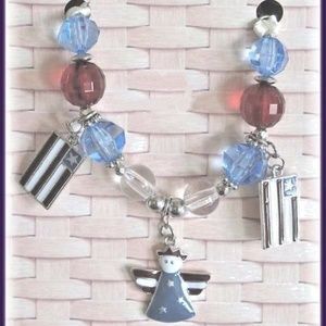 Longaberger Basket Tie On Flag Charms And Beads